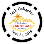 Personalized Poker Chips - Retired Las Vegas Sign