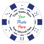 Bat or Bar Mitzvah Personalized Poker Chips - Dice Style