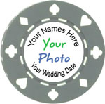 Personalized Wedding Favor Poker Chips - Suits Style