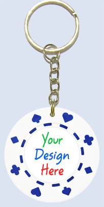 Personalized Wedding Favor Poker Chip Key Rings / Key Chains - Suits Style